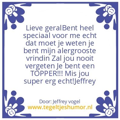 Tegeltje: Je bent mijn moaddie