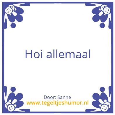 Tegeltje: Sanne