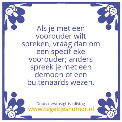 Tegeltje: to talk to an ancestor