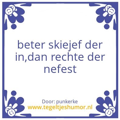 Tegeltje: klusser