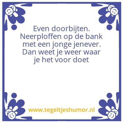 Tegeltje: Jonge jenever