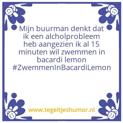 Tegeltje: Alchol