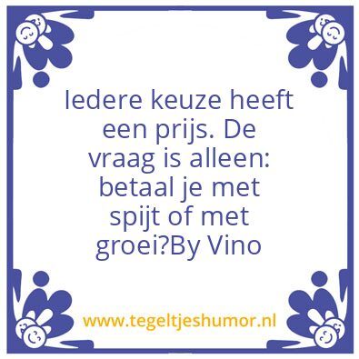 Tegeltje: Prijs van keuzes