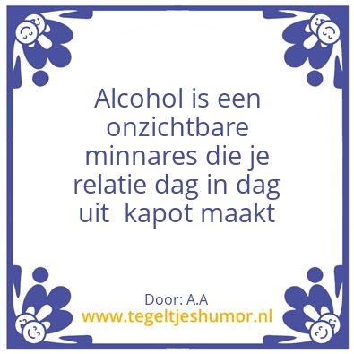 Tegeltje: Alcohol