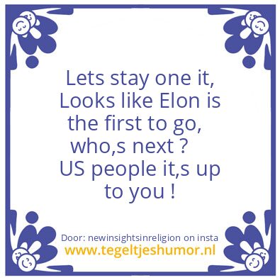 Tegeltje: Lets stay one it !