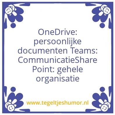 Tegeltje: OneDrive/Teams/Share Point