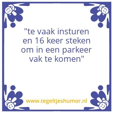 Tegeltje: parkeren