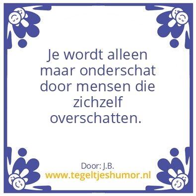 Tegeltje: Levenswijsheid.