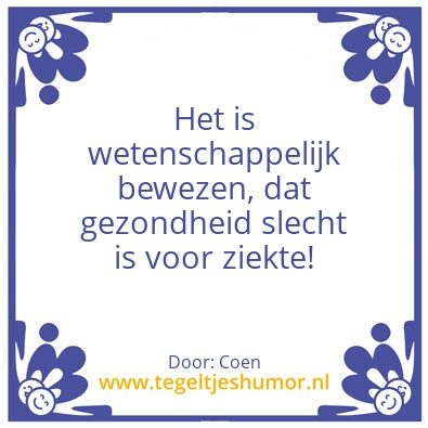 Tegeltje: Gezondheid