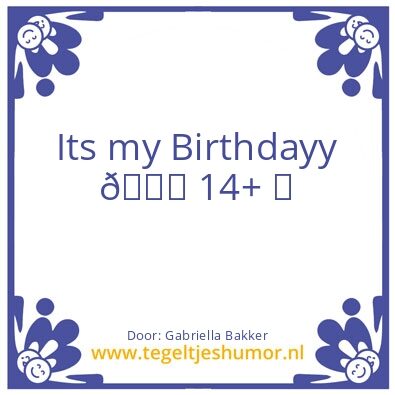 Tegeltje: birthday 14+