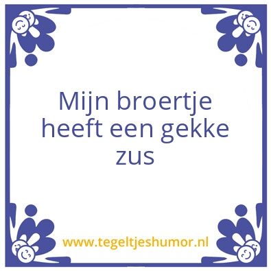 Tegeltje: broertje