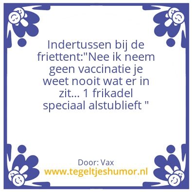 Tegeltje: Vaccinatie