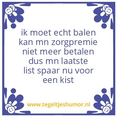 Tegeltje: ziek