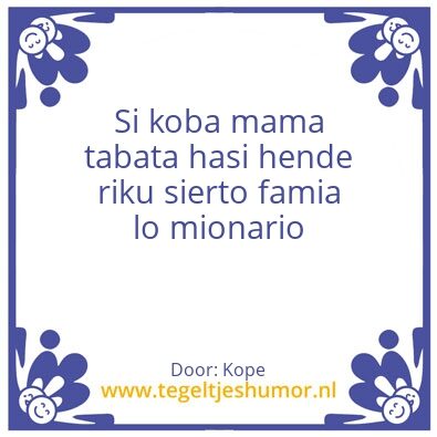 Tegeltje: Koba mama