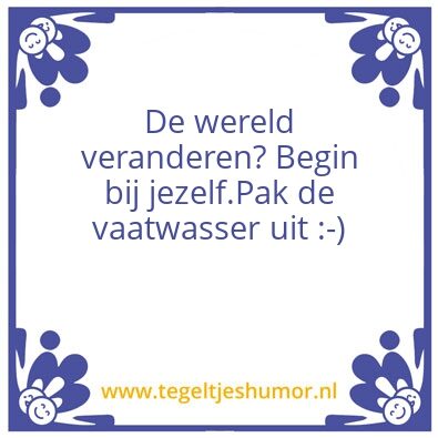 Tegeltje: Vaatwasser uitruimen