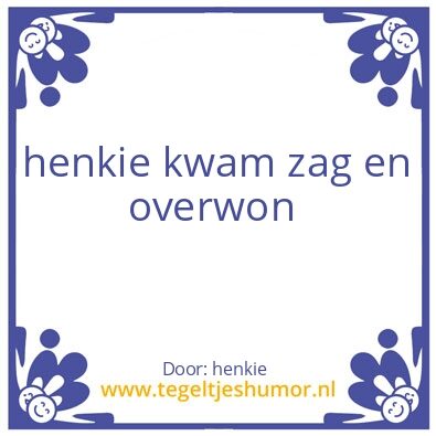 Tegeltje: henkie