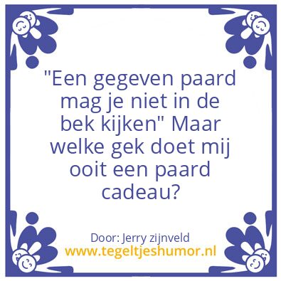 Tegeltje: paard