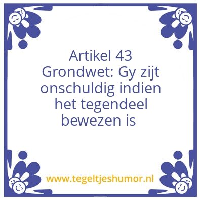 Tegeltje: Artikel 43 Grondwet