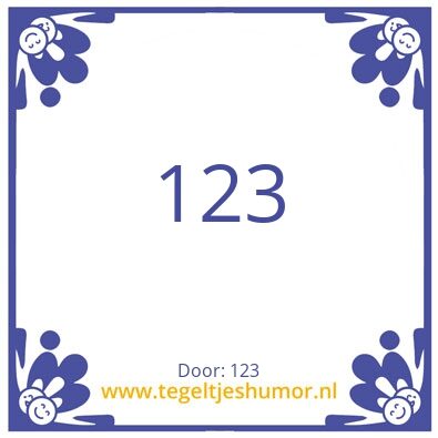 Tegeltje: 123