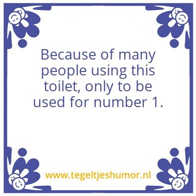 Tegeltje: toilet