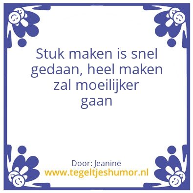Tegeltje: stuk