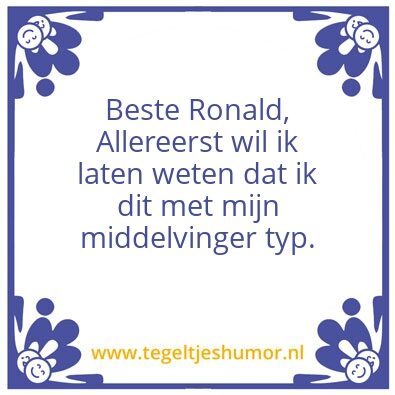 Tegeltje: middelvinger