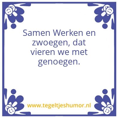 Tegeltje: poetsvergadering