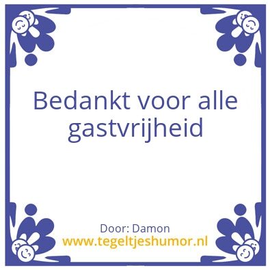Tegeltje: Gastvrijheid