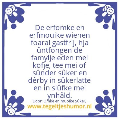 Tegeltje: Royaal.