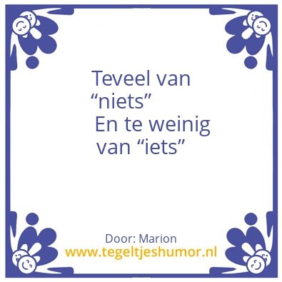Tegeltje: Teveel
