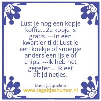 Tegeltje: Eten
