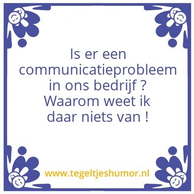 Tegeltje: communicatie