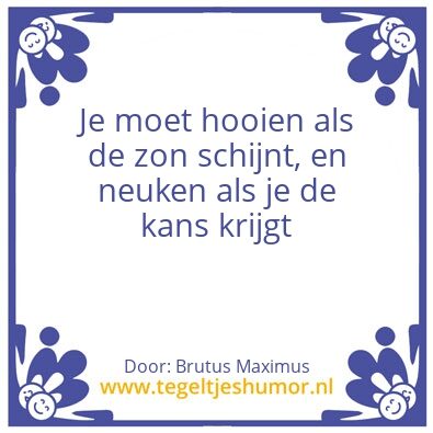 Tegeltje: Hooien en neuken