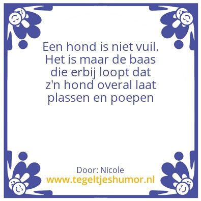 Tegeltje: hondenbaasjes
