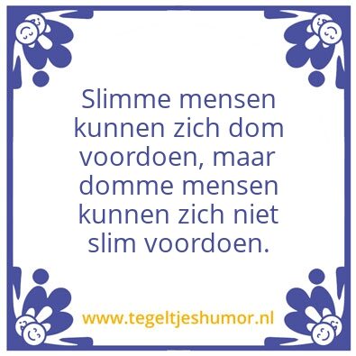 Tegeltje: Slimme mensen
