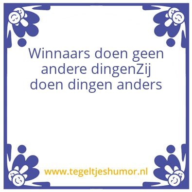 Tegeltje: Winnaar