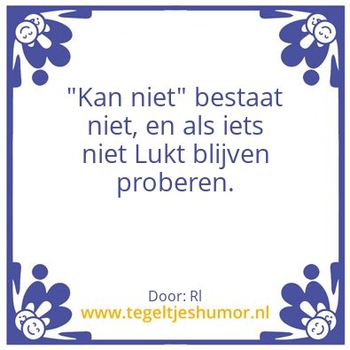Tegeltje: Kan