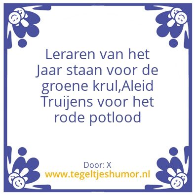 Tegeltje: Leraren van het Jaar