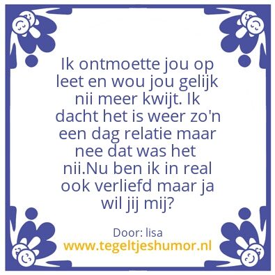 Tegeltje: internetliefde