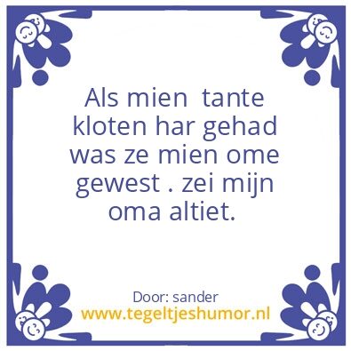 Tegeltje: tante