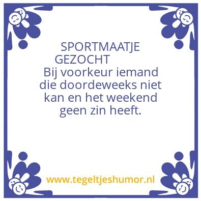 Tegeltje: Sportmaathe