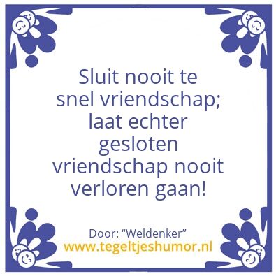 Tegeltje: Vriendschap sluiten