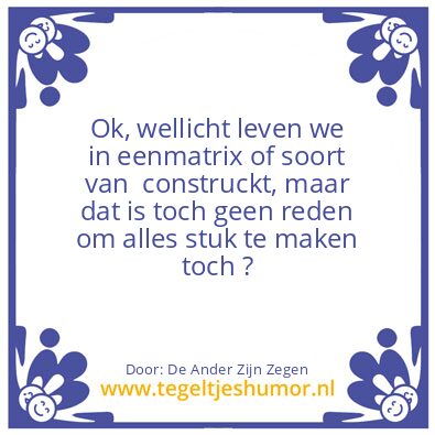 Tegeltje: De Ander Zijn Vloek is