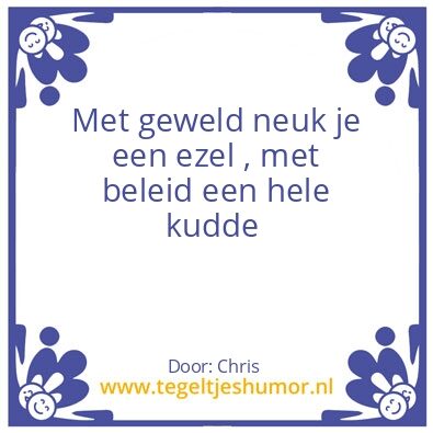 Tegeltje: Beleid