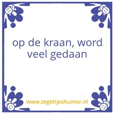 Tegeltje: kraan