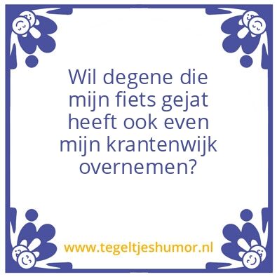 Tegeltje: Fiets gejat