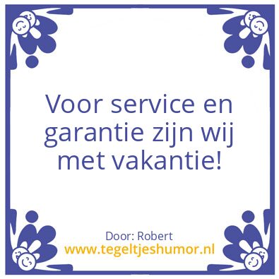 Tegeltje: Garatie