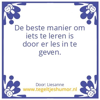 Tegeltje: Lesgeven
