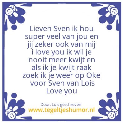 Tegeltje: Ik hou van jou
