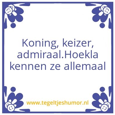 Tegeltje: Hoekla